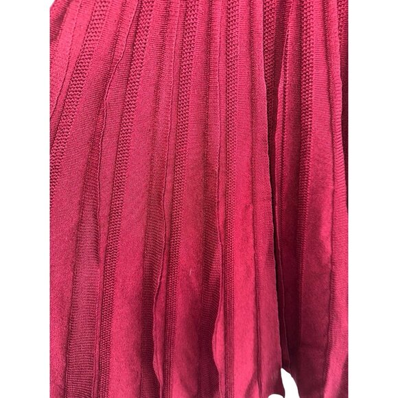 Valentino Guipure Lace & Wool Knit long Sleeve Dress Abito Sz M Red $3290 - Picture 2 of 14